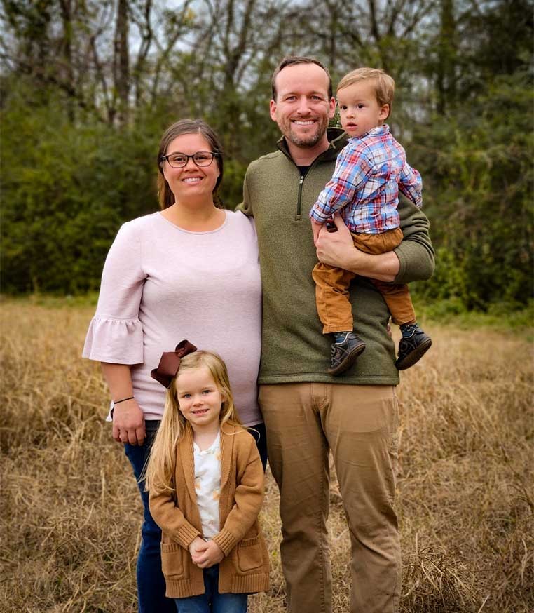 Family photo in a park